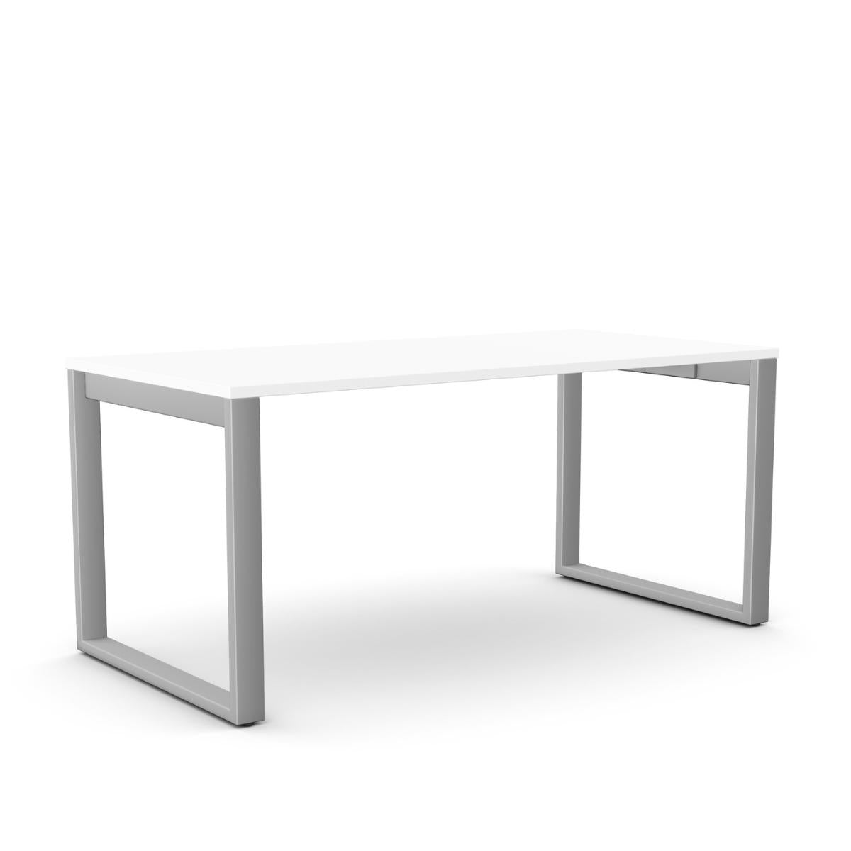Biroja galds Office Line O forma – Balta / Sudraba / 120 x 80 cm