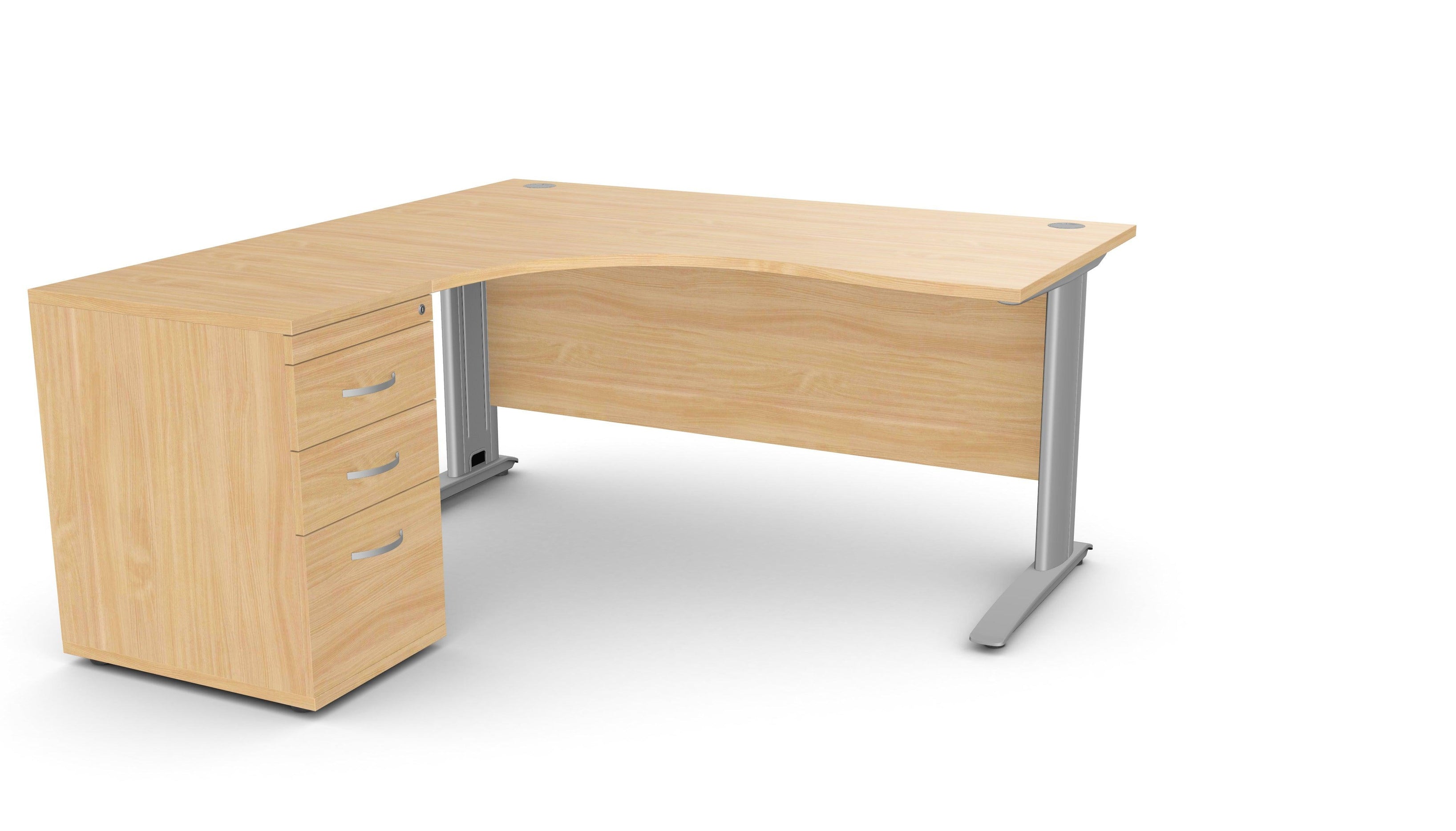 Biroja galds THEO CORNER SET 160 x 160 cm, ar atvilktņu bloku - Ergostock.lv