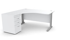 Biroja galds THEO CORNER SET 160 x 160 cm, ar atvilktņu bloku - Ergostock.lv