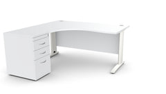 Biroja galds THEO CORNER SET 160 x 160 cm, ar atvilktņu bloku - Ergostock.lv