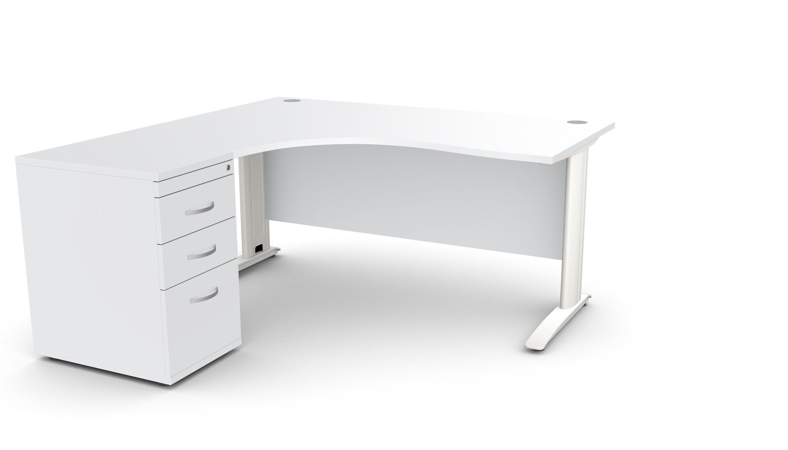 Biroja galds THEO CORNER SET 160 x 160 cm, ar atvilktņu bloku - Ergostock.lv