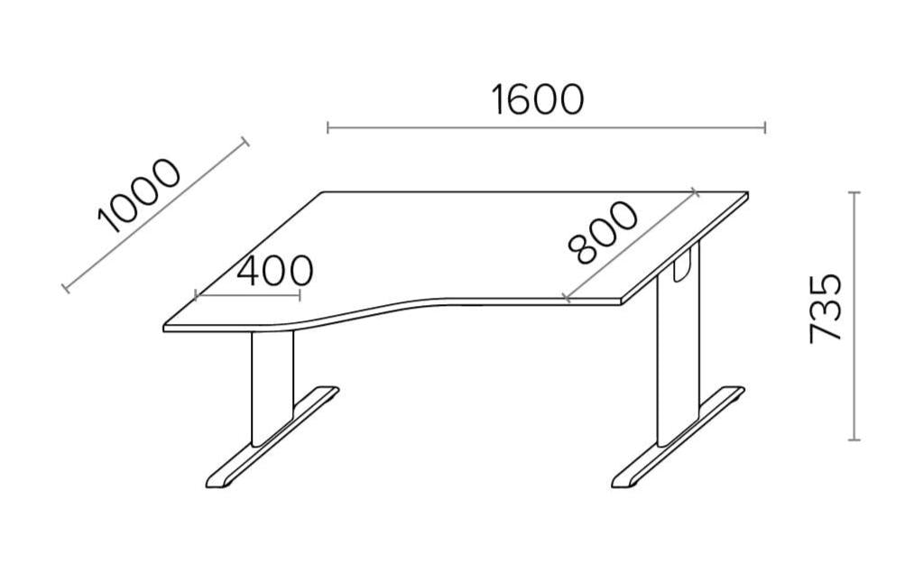 Biroja galds THEO ELEGANCE TWO, 160 x 80/100 cm - Ergostock.lv