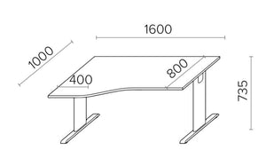 Biroja galds THEO ELEGANCE TWO, 160 x 80/100 cm - Ergostock.lv