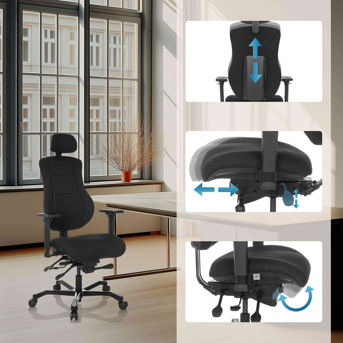 Biroja krēsls 24H/7 XXL - Ergostock.lv