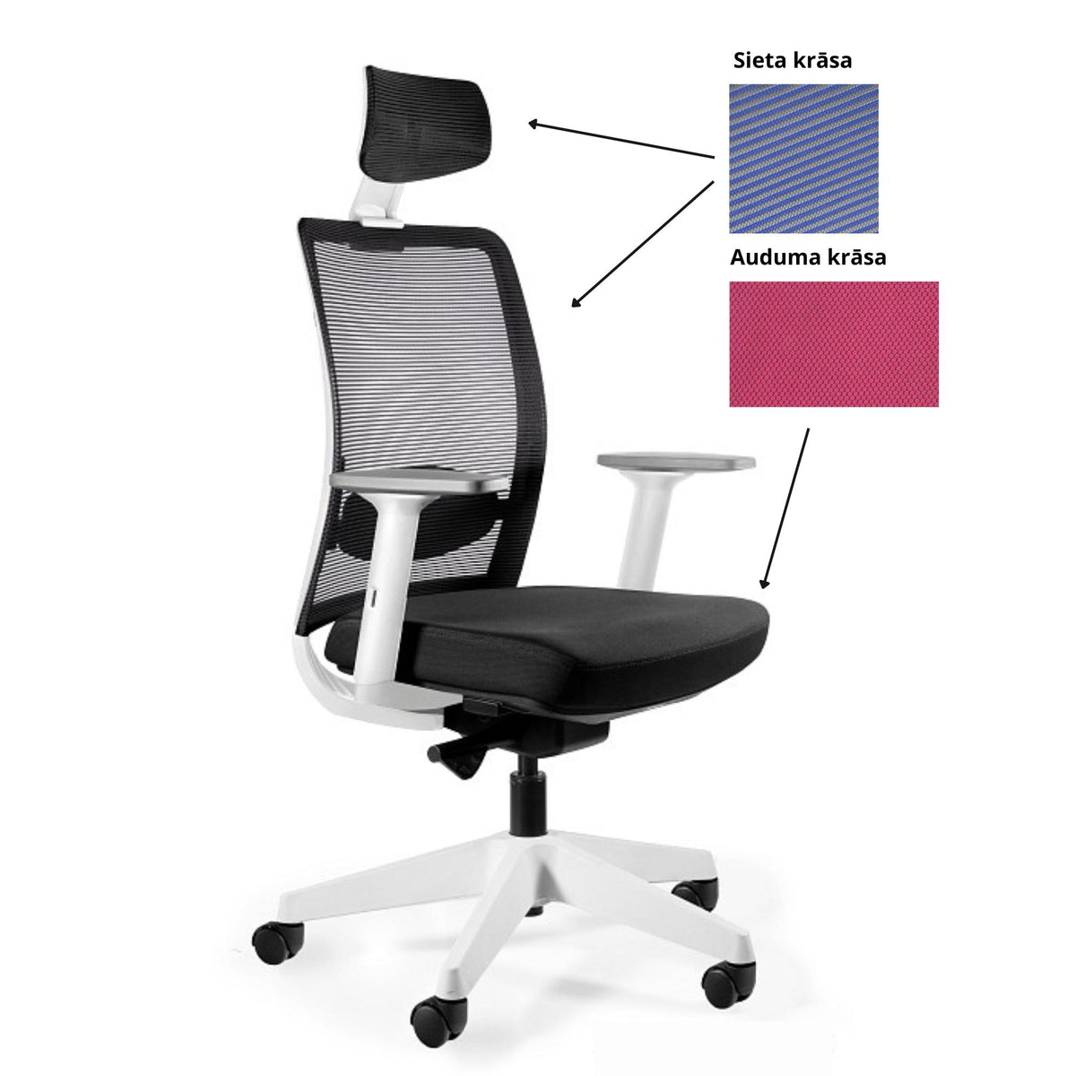 Biroja krēsls ANGGUN, balts-Ergostock