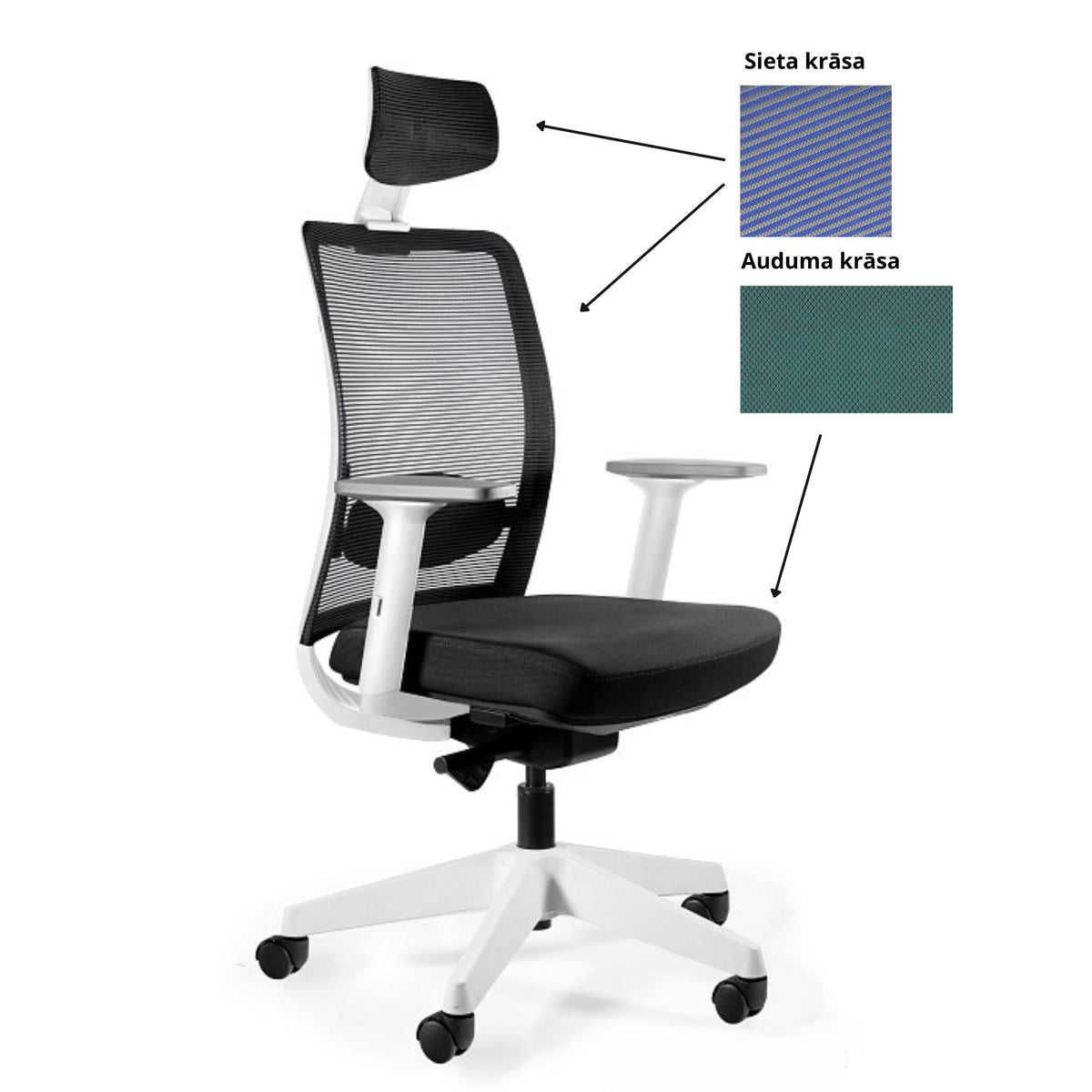 Biroja krēsls ANGGUN, balts-Ergostock