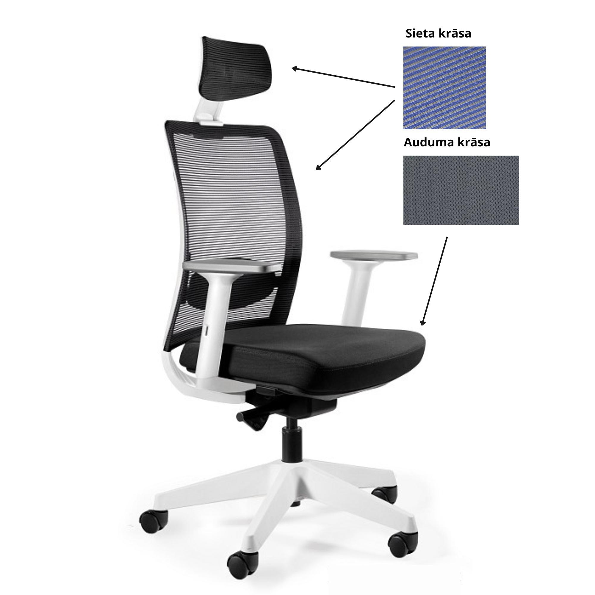 Biroja krēsls ANGGUN, balts-Ergostock