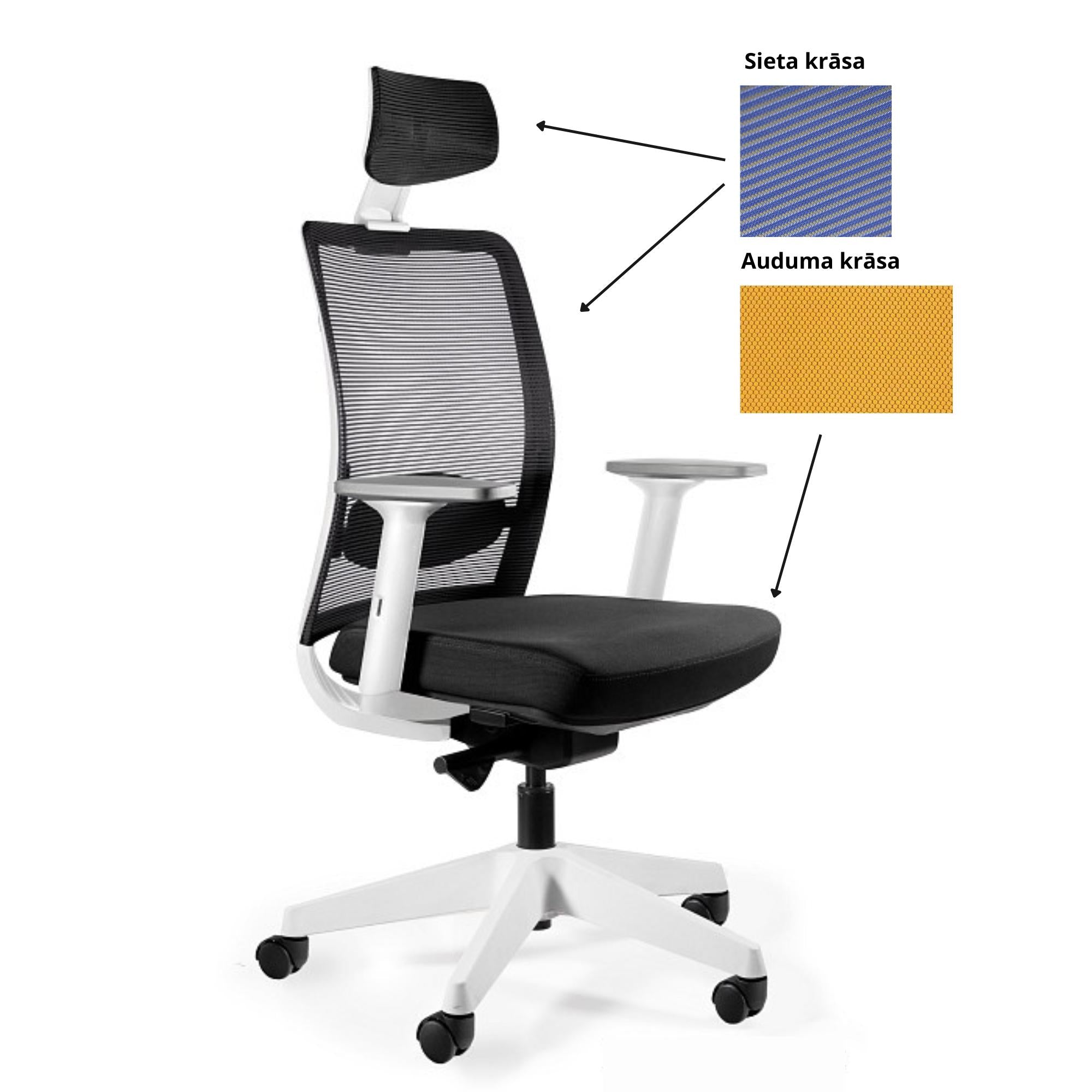 Biroja krēsls ANGGUN, balts-Ergostock