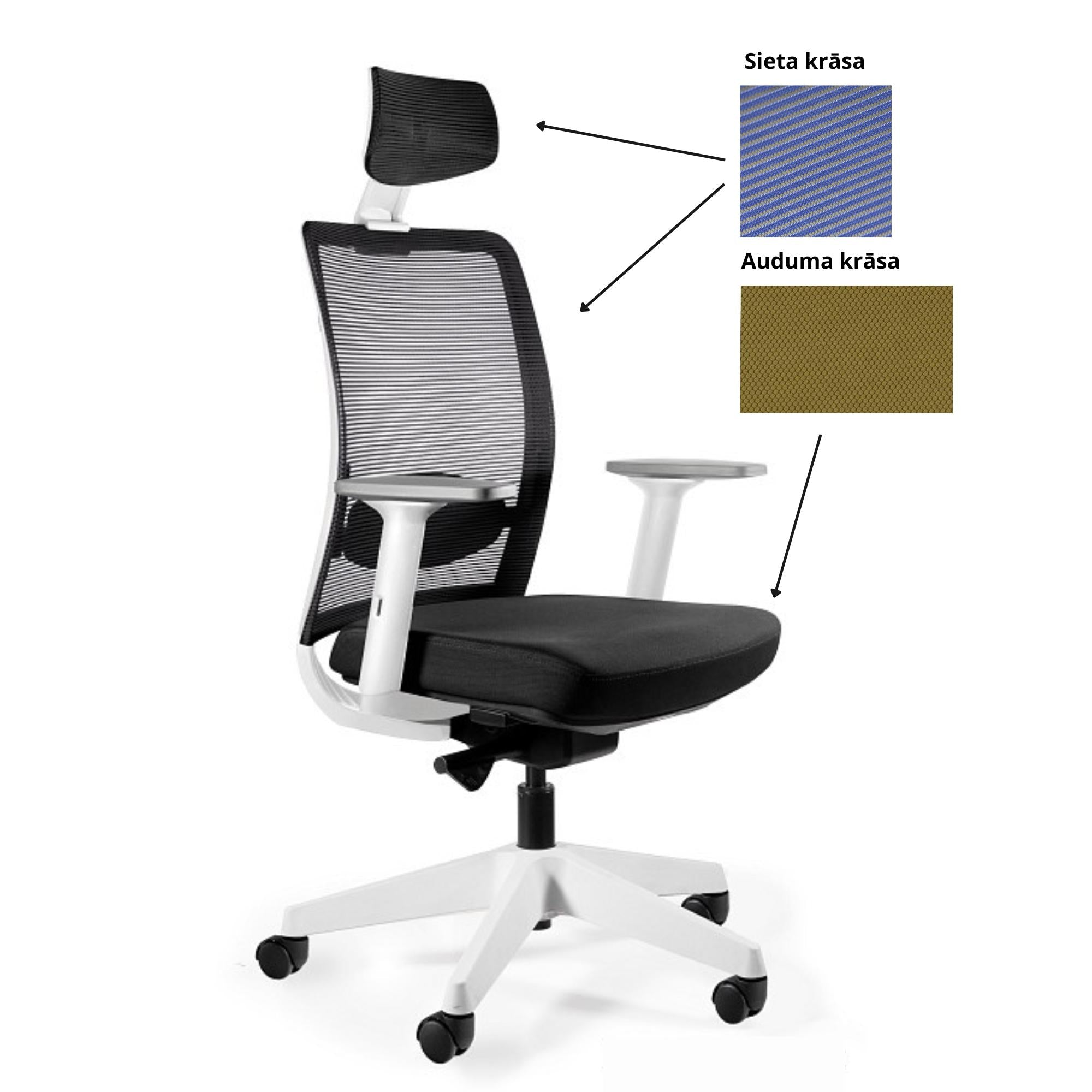 Biroja krēsls ANGGUN, balts-Ergostock