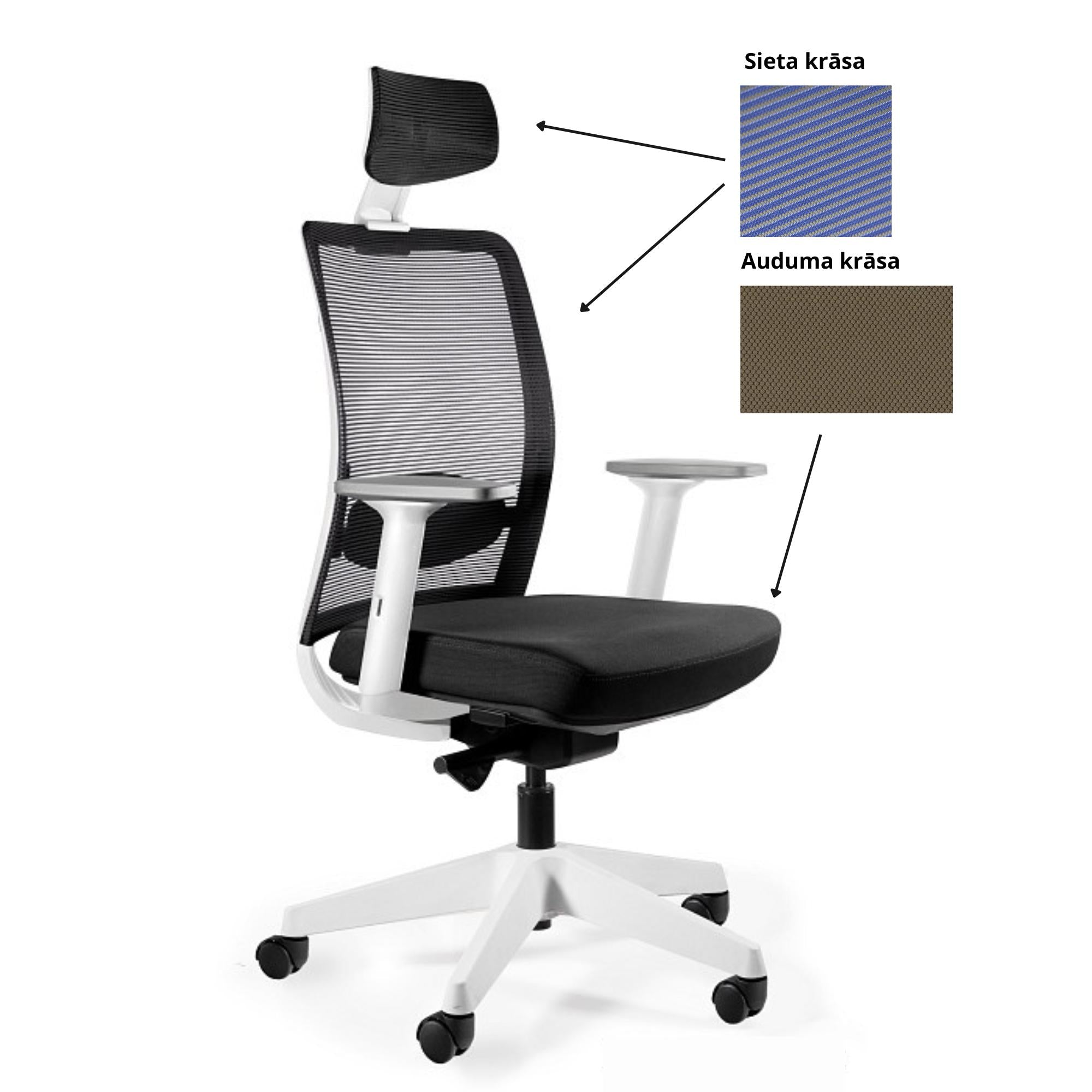 Biroja krēsls ANGGUN, balts-Ergostock