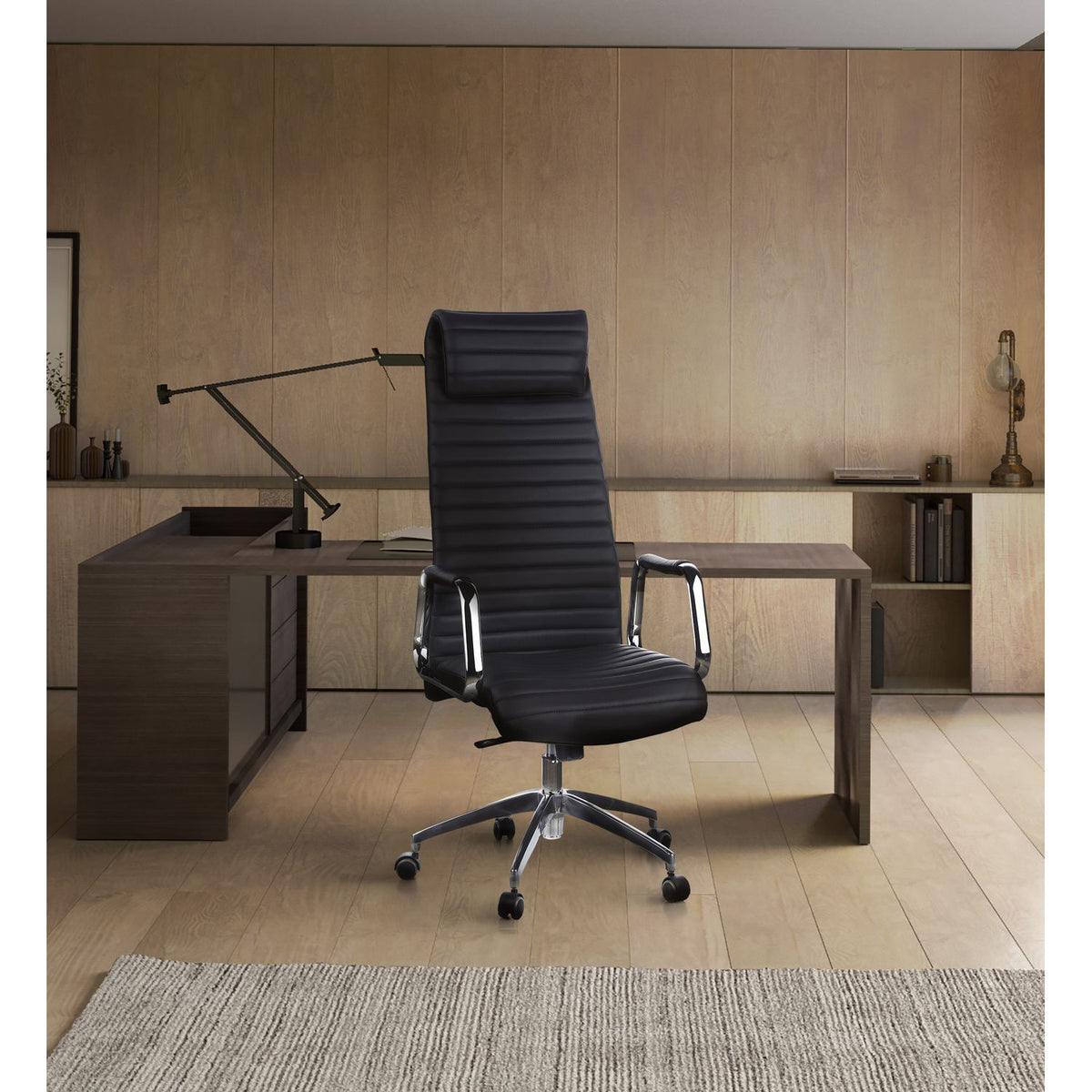 Biroja krēsls ASPERA Nappa Leather Luxus, melns