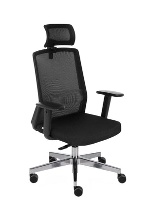 Biroja krēsls COCO HD Medley Black | WH | Chrome-Ergostock