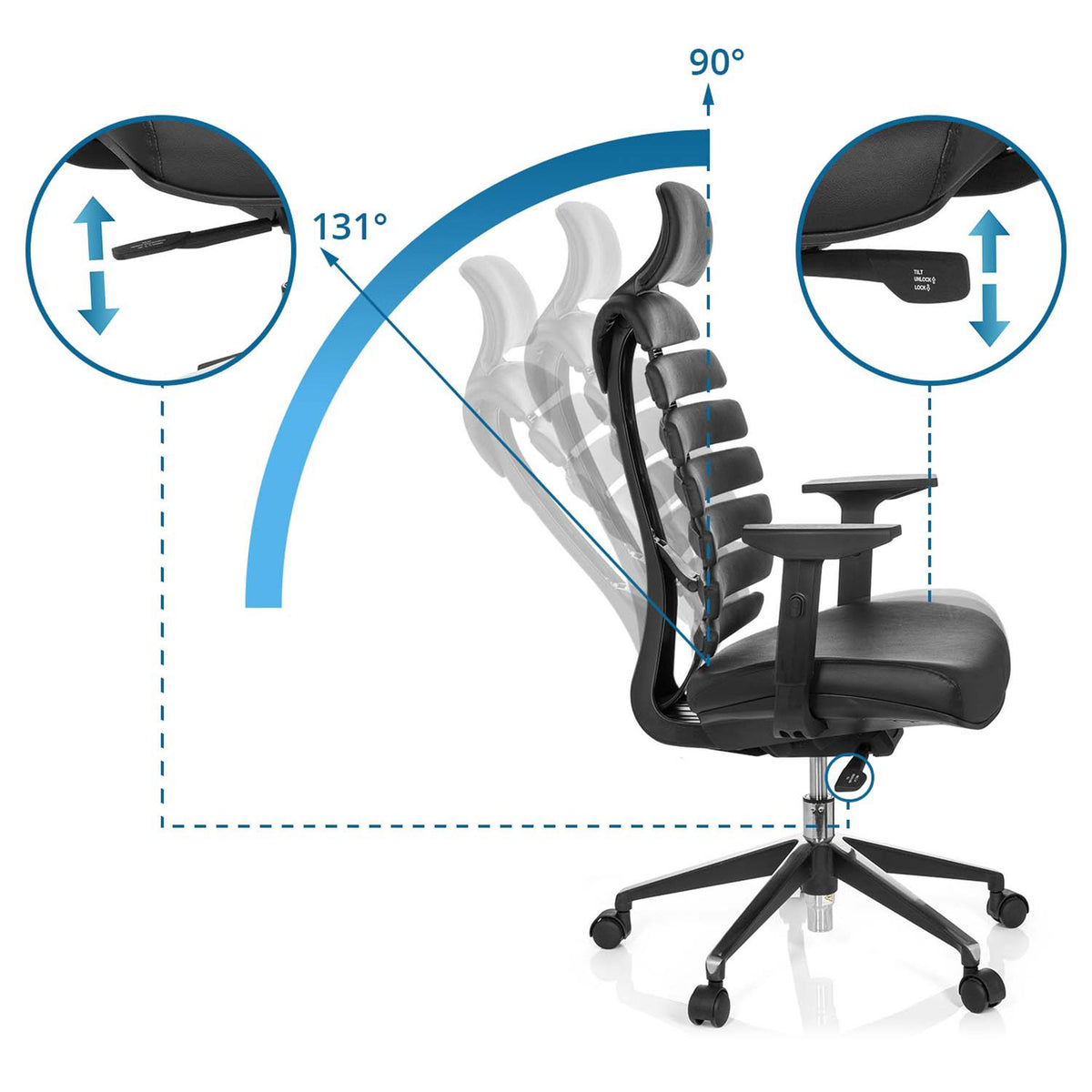 Biroja krēsls ERGO LINE II PRO Leather-Ergostock