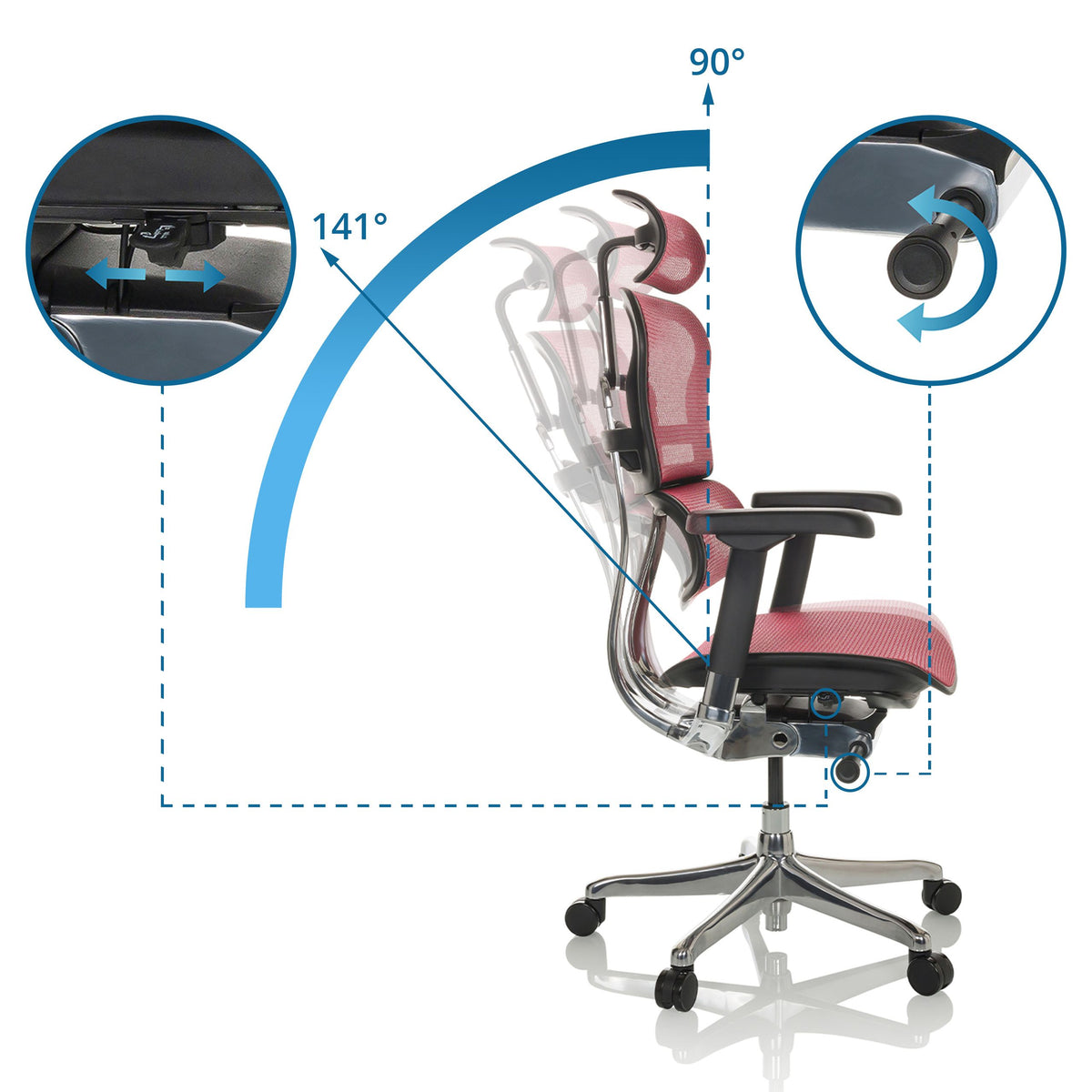 Biroja krēsls Ergohuman ELITE BS RED