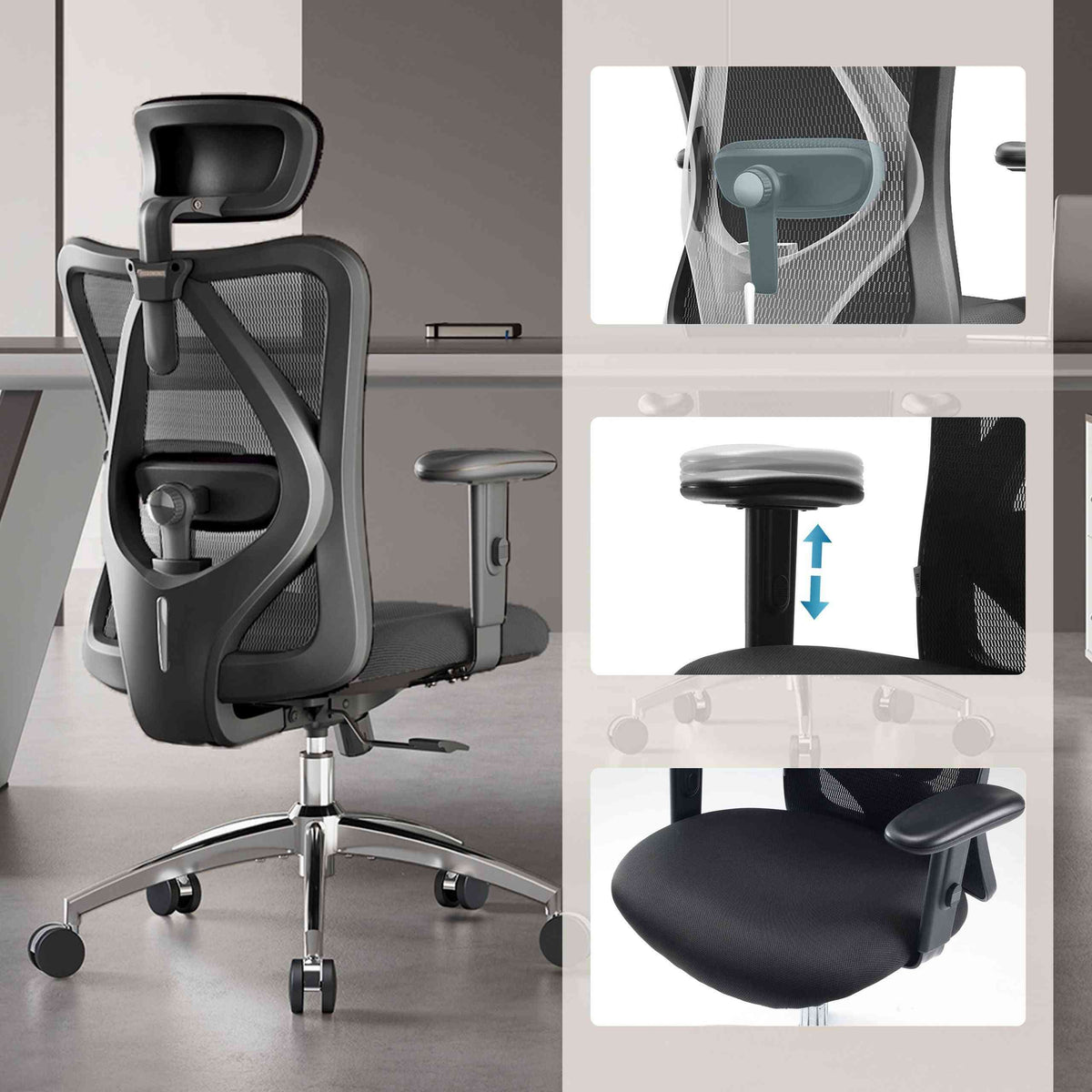 Biroja krēsls M18-M148 - Ergostock.lv