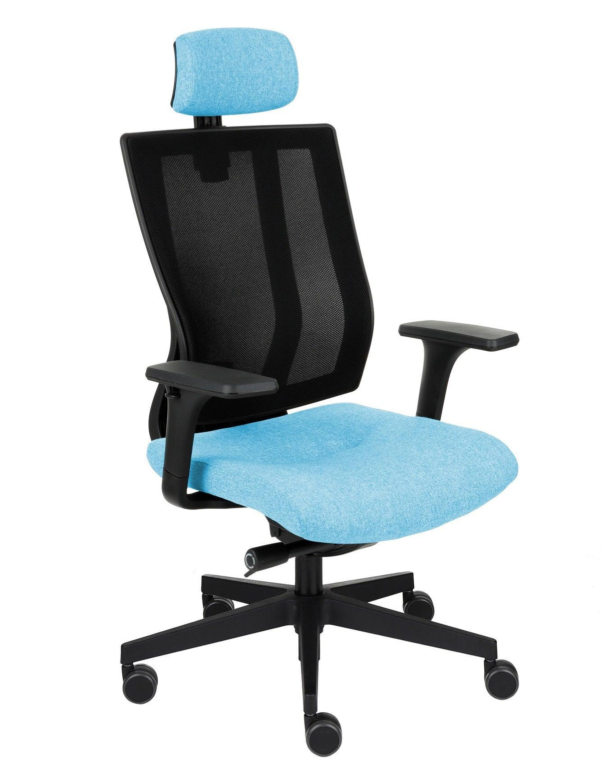 Biroja krēsls MaxPro BS HD Black Medley – Gaiši zila md10