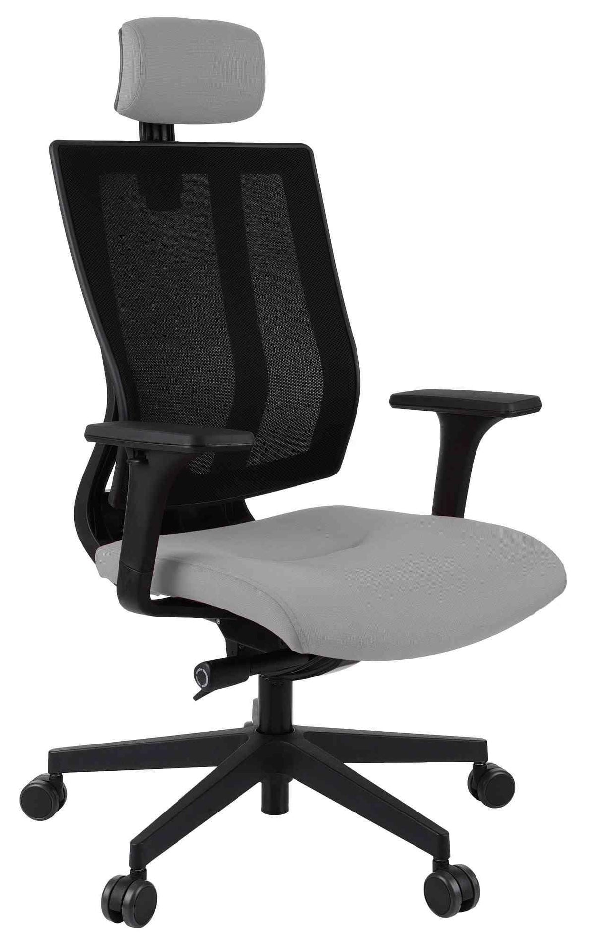 Biroja krēsls MaxPro BS HD Black | Chrome Note – Melna / Pelēka