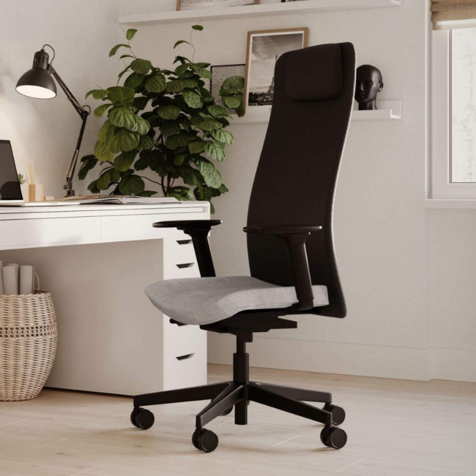Biroja krēsls Mike 2 B SM Black Seattle - Ergostock.lv