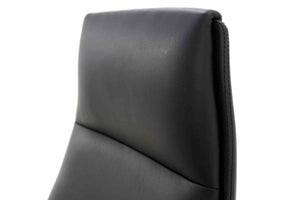 Biroja krēsls MODO Chrome Black Leather OUTLET - Ergostock.lv