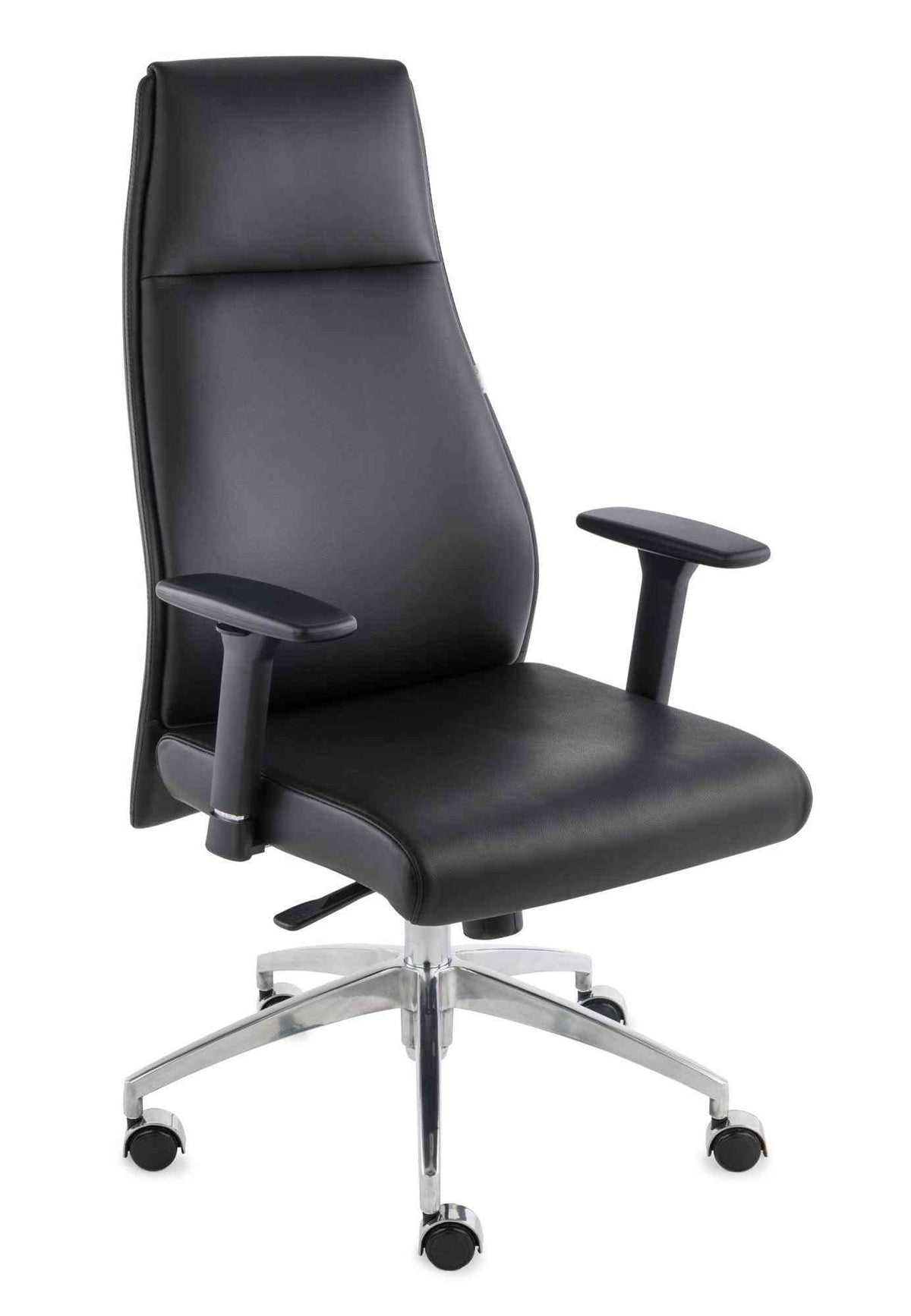 Biroja krēsls Modo Chrome Leather – Melna