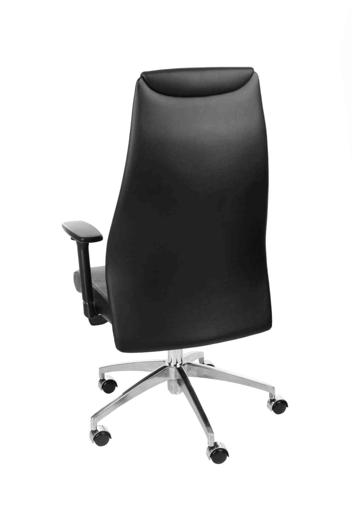 Biroja krēsls MODO Chrome Black Leather OUTLET - Ergostock.lv