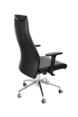 Biroja krēsls MODO Chrome Black Leather OUTLET - Ergostock.lv