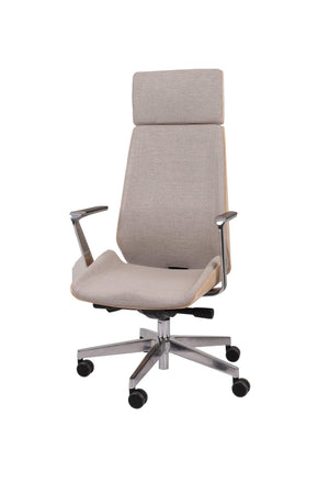 Biroja krēsls MoonWood HD Beech Wood All Chrome Seattle-Ergostock