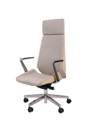 Biroja krēsls MoonWood HD Beech Wood All Chrome Seattle-Ergostock