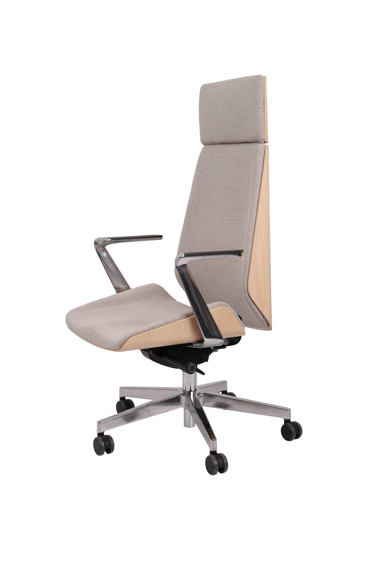 Biroja krēsls MoonWood HD Beech Wood All Chrome Seattle-Ergostock