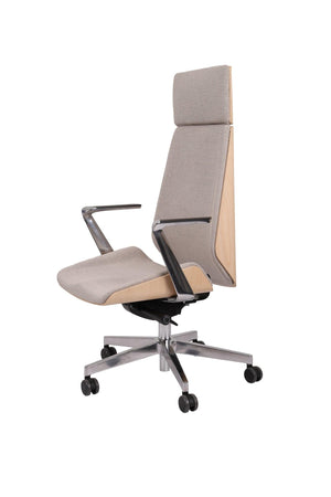 Biroja krēsls MoonWood HD Beech Wood All Chrome Seattle-Ergostock