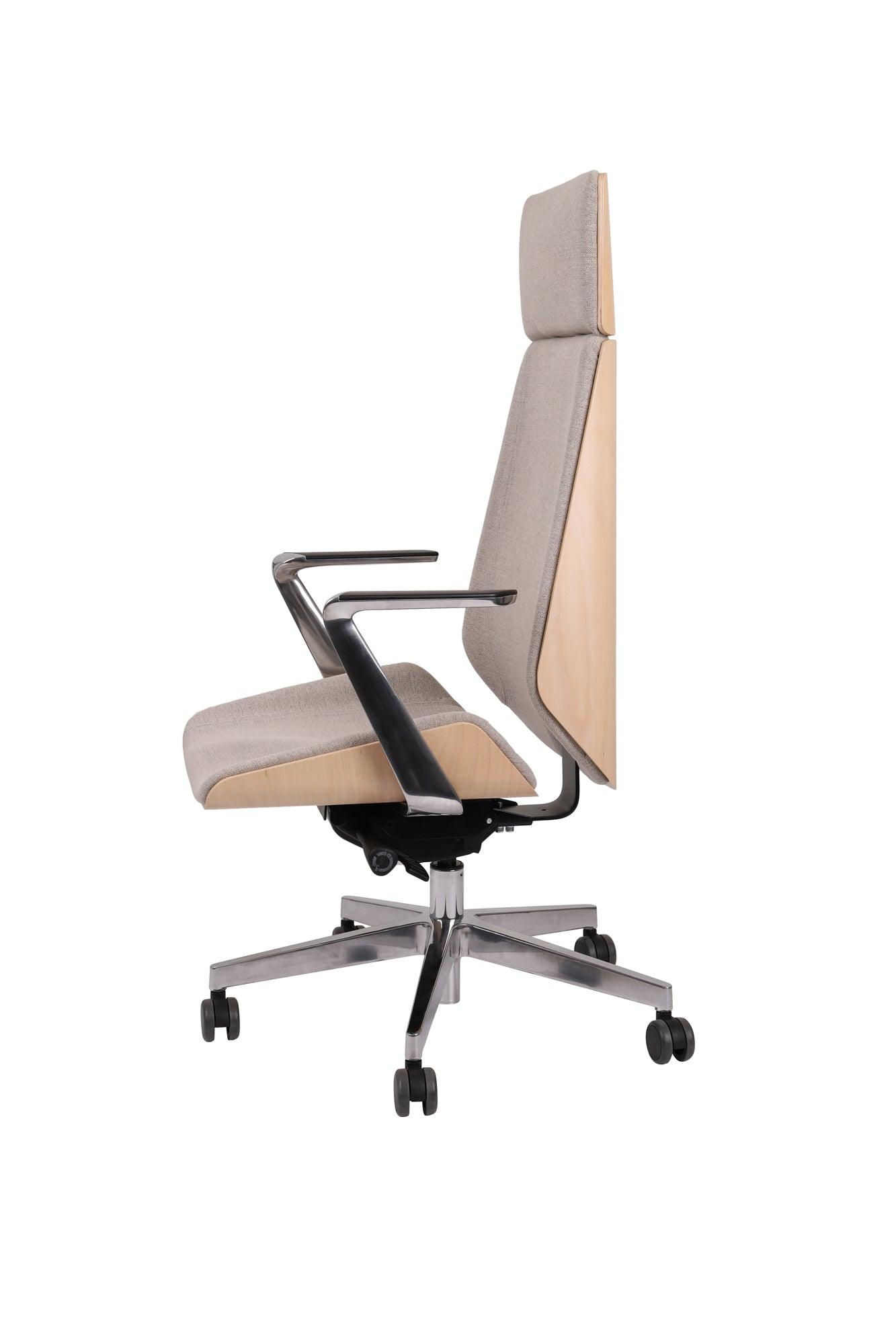 Biroja krēsls MoonWood HD Beech Wood All Chrome Seattle-Ergostock