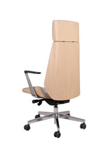 Biroja krēsls MoonWood HD Beech Wood All Chrome Seattle-Ergostock