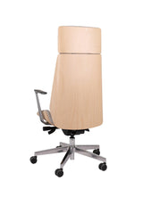 Biroja krēsls MoonWood HD Beech Wood All Chrome Seattle-Ergostock