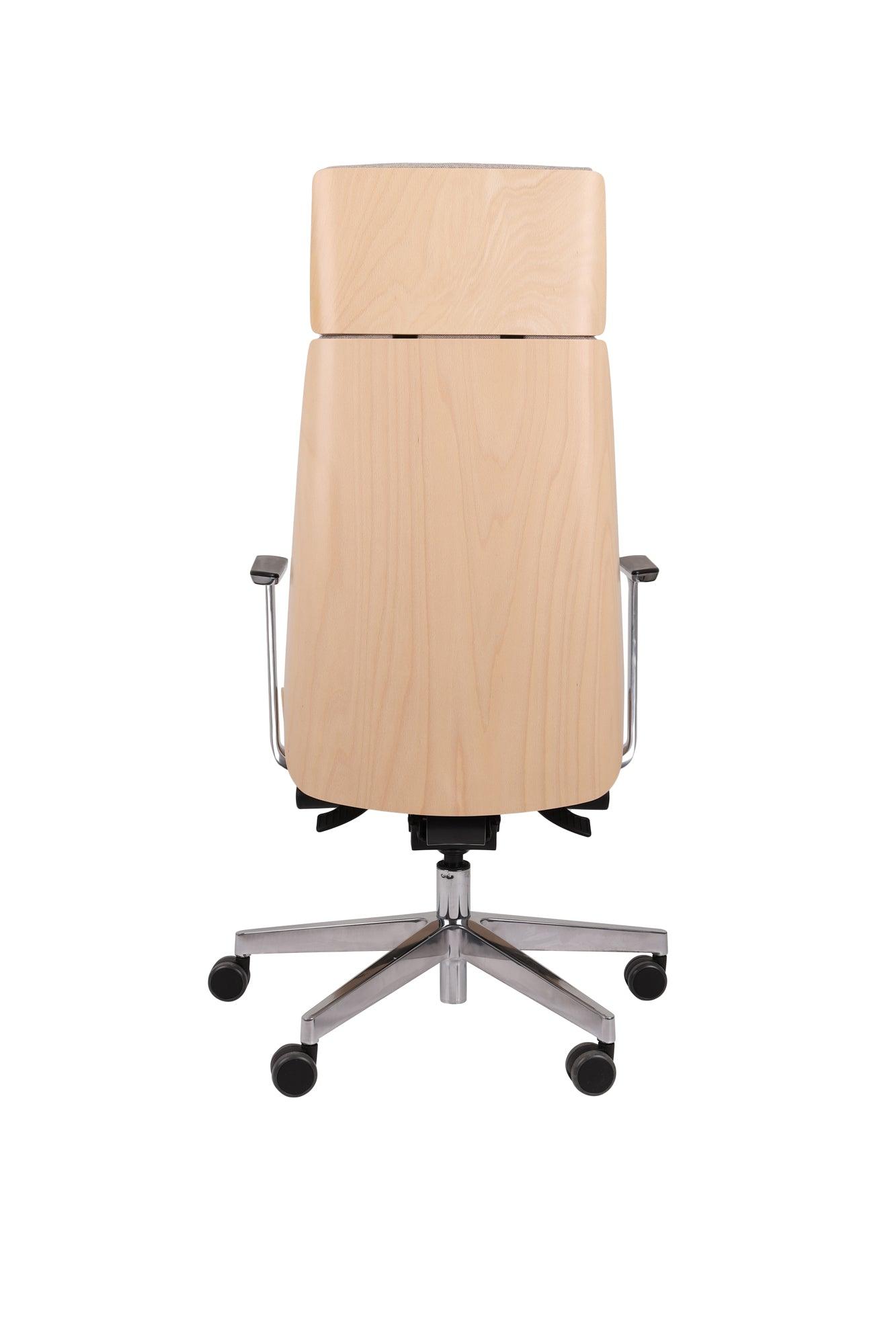 Biroja krēsls MoonWood HD Beech Wood All Chrome Seattle-Ergostock