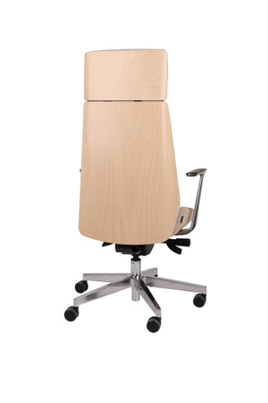 Biroja krēsls MoonWood HD Beech Wood All Chrome Seattle-Ergostock