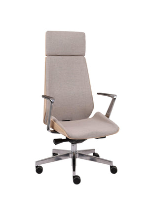 Biroja krēsls MoonWood HD Beech Wood All Chrome Seattle-Ergostock