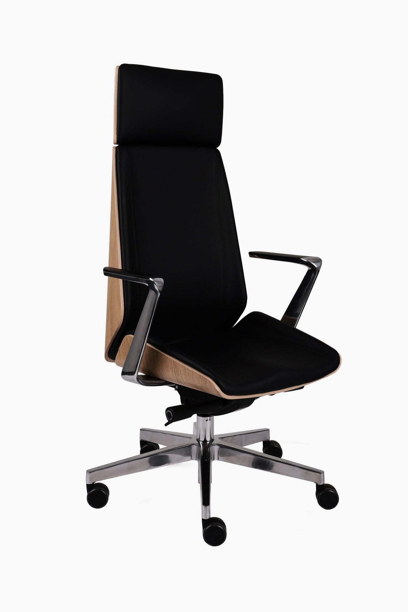 Biroja krēsls MoonWood HD Beech Wood All Chrome Seattle-Ergostock