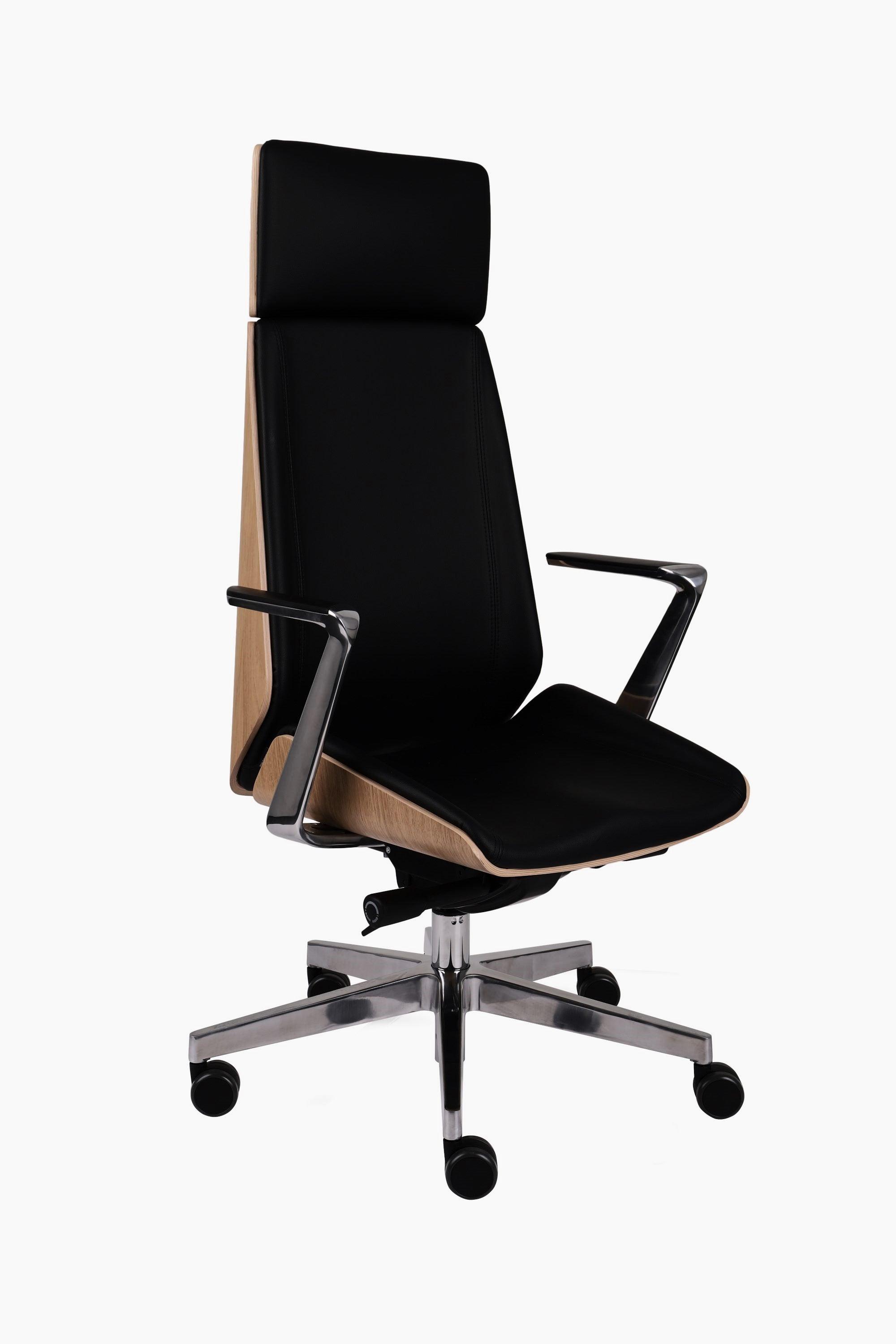 Biroja krēsls MoonWood HD Beech Wood All Chrome Seattle-Ergostock