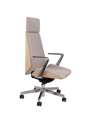 Biroja krēsls MoonWood HD Beech Wood All Chrome Seattle-Ergostock