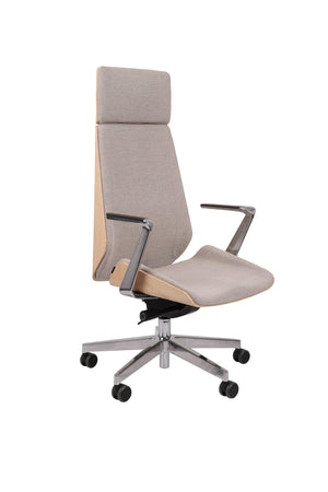 Biroja krēsls MoonWood HD Beech Wood All Chrome Seattle-Ergostock