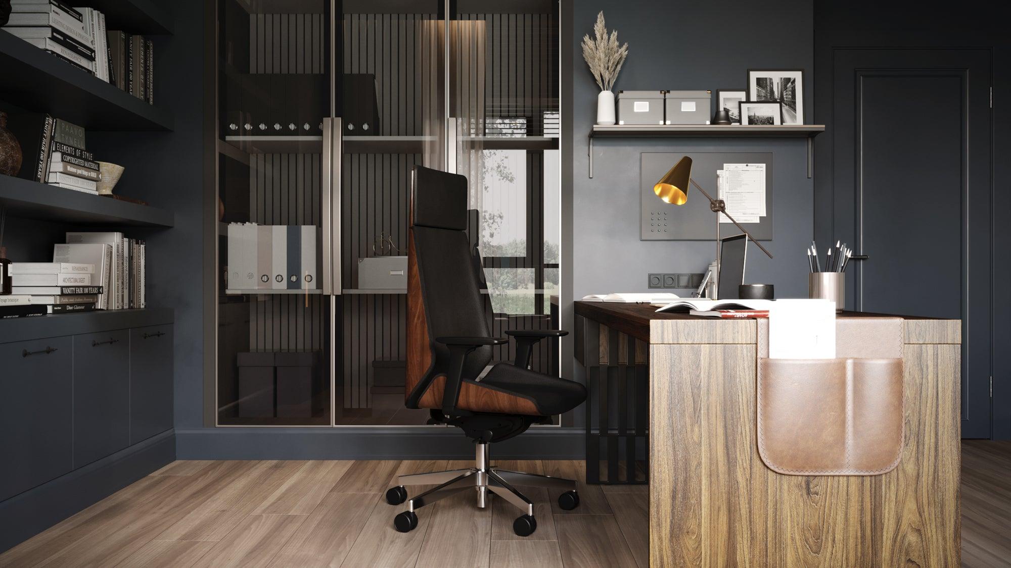 Biroja krēsls MoonWood HD Beech Wood All Chrome Seattle-Ergostock