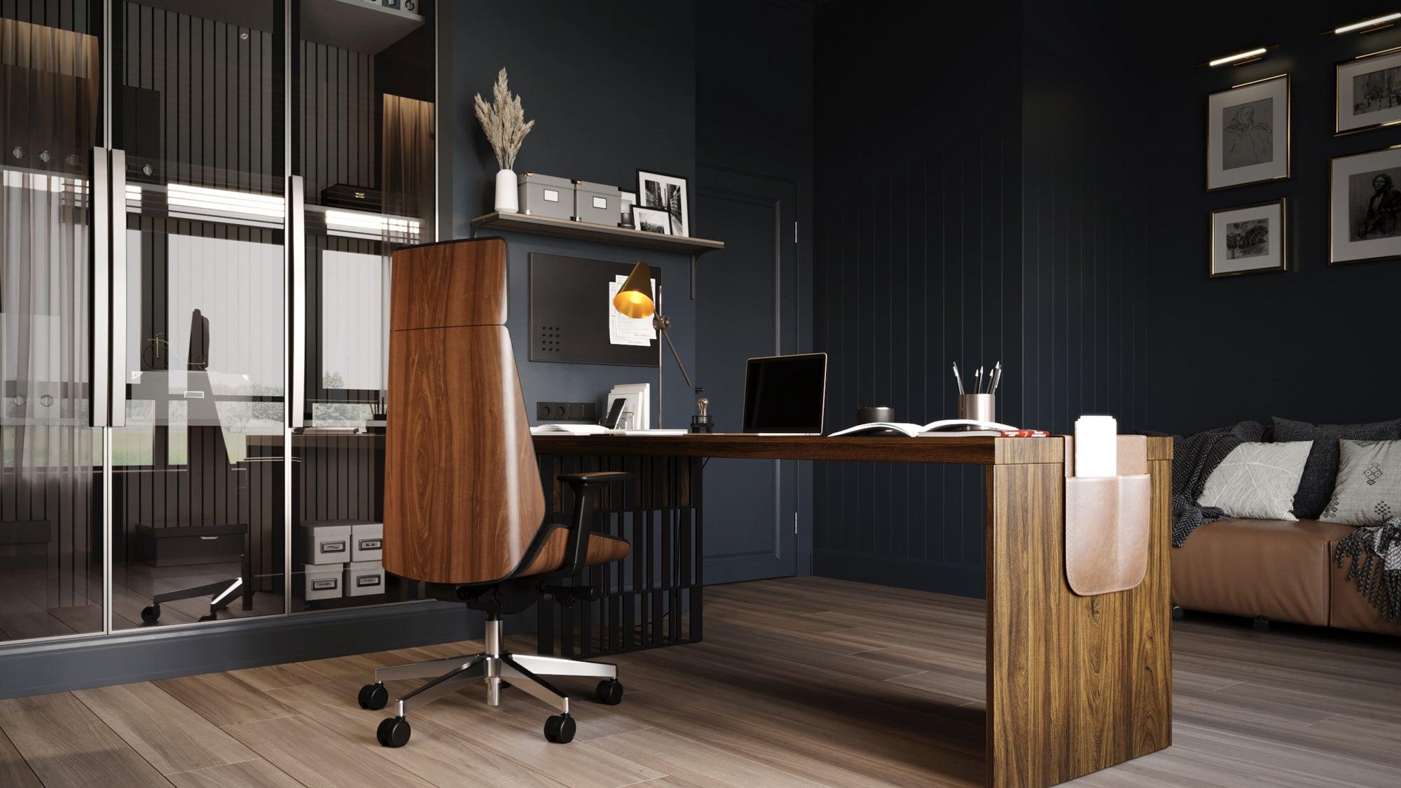 Biroja krēsls MoonWood HD Beech Wood All Chrome Seattle-Ergostock