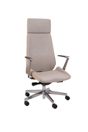 Biroja krēsls MoonWood HD Beech Wood All Chrome Seattle-Ergostock