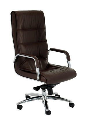 Biroja krēsls Nexus Chrome Leather - Ergostock.lv