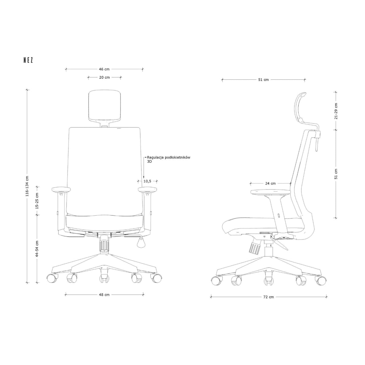 Biroja krēsls NEZ - Ergostock.lv