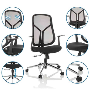 Biroja krēsls QUANTUS CHROME - Ergostock.lv