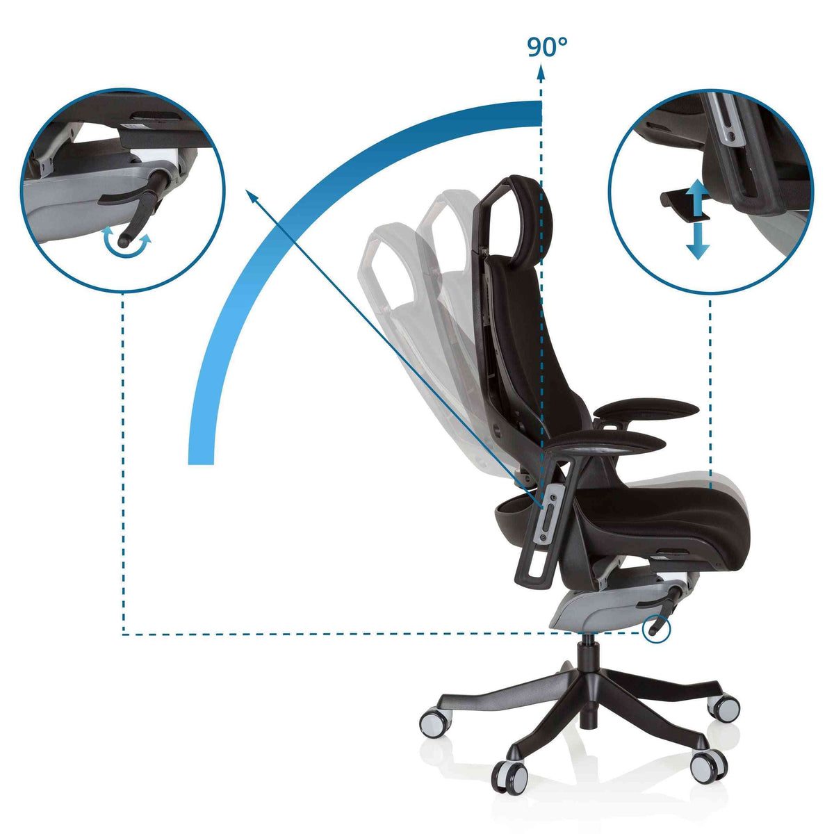 Biroja krēsls SPEKTRE BLACK OUTLET - Ergostock.lv