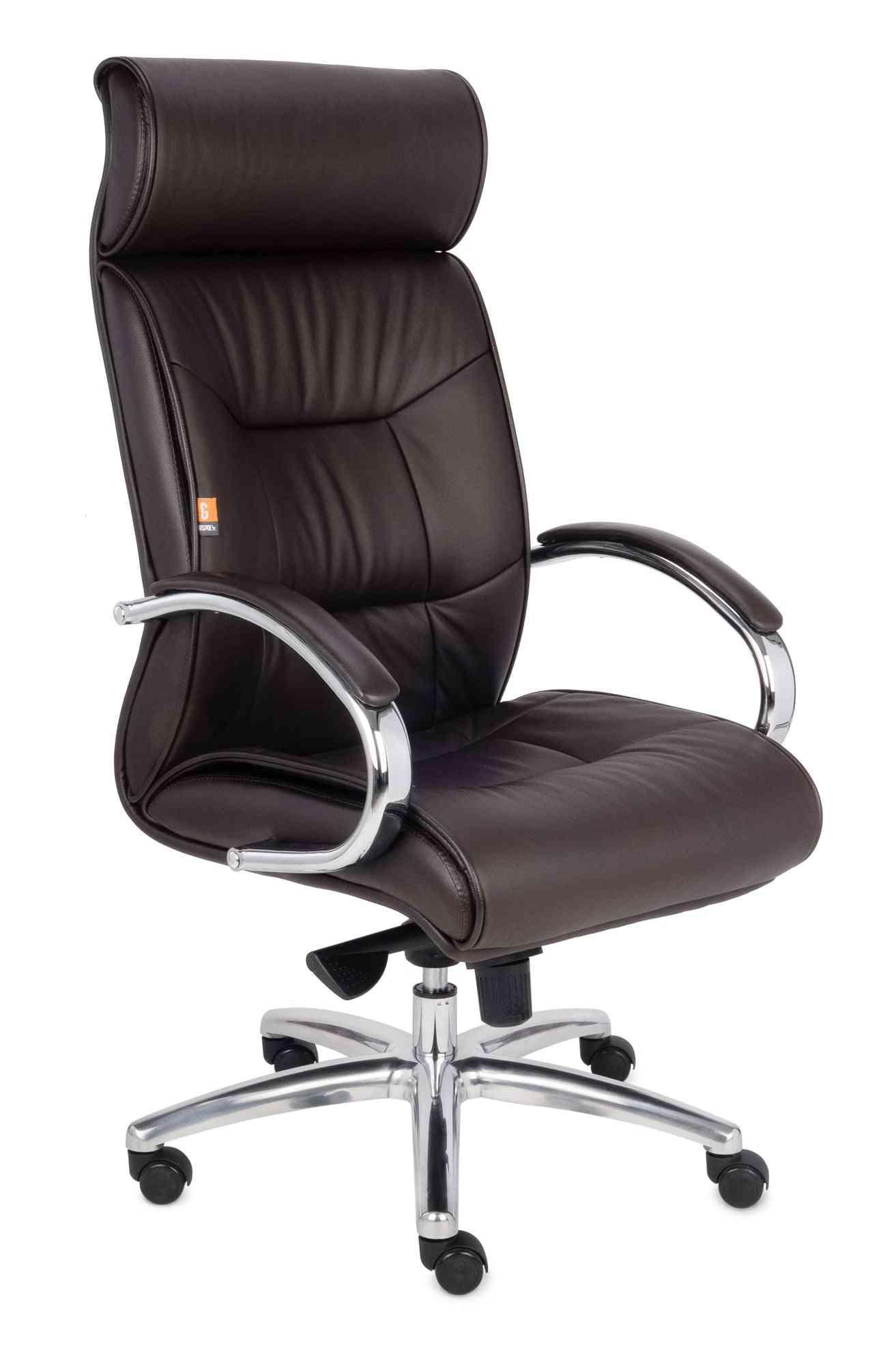 Biroja krēsls Supreme Chrome Leather-Ergostock