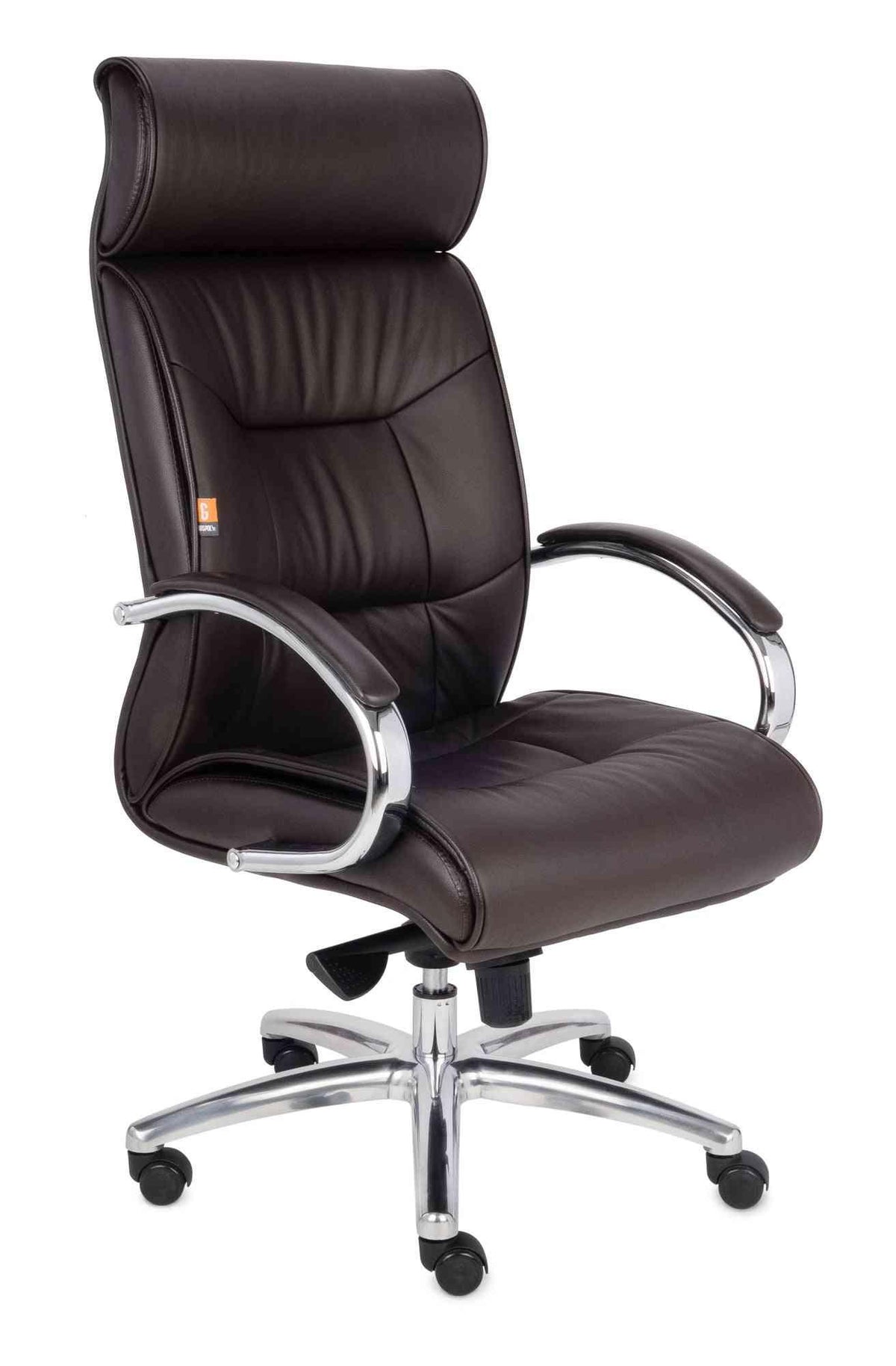 Biroja krēsls Supreme Chrome Leather – Brūna