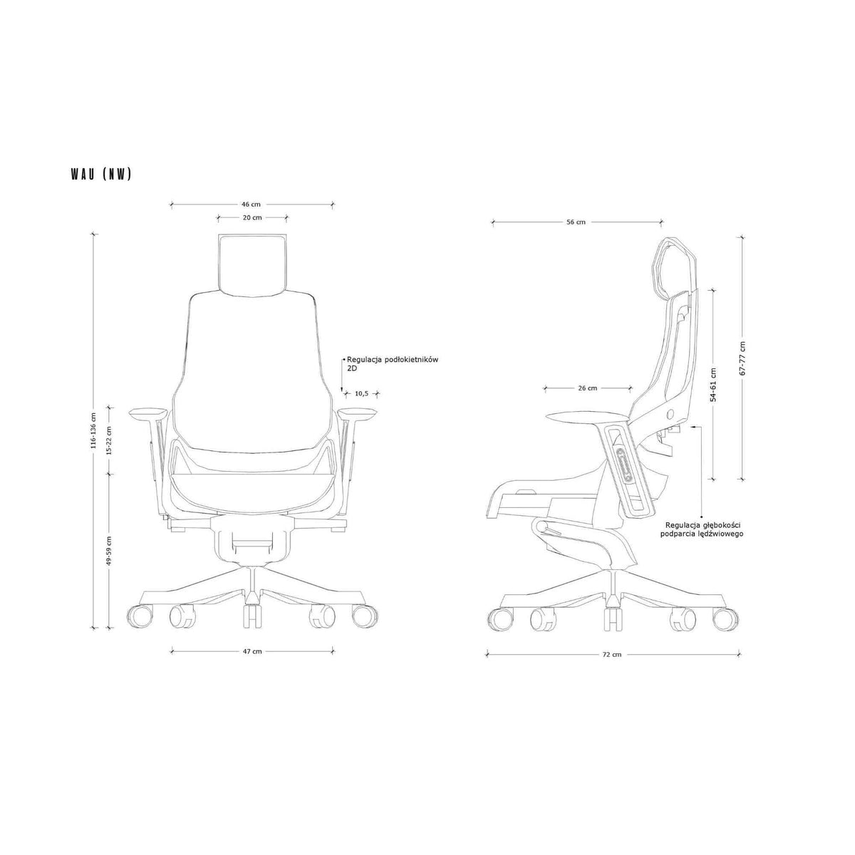 Biroja krēsls WAU - Ergostock.lv